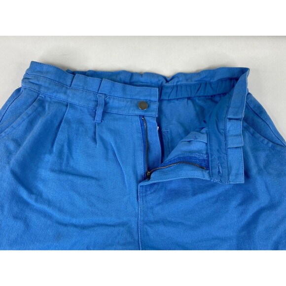 New In Collection Women Large Blue Shorts Cutoff Cuff Scrunch Waist NWT - Picture 3 of 7